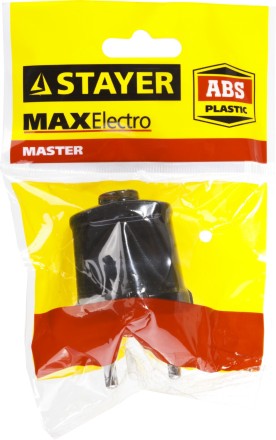 Вилка MAXElectro электрическая, 6А/220В, черная, STAYER 55150-B купить в Когалыме