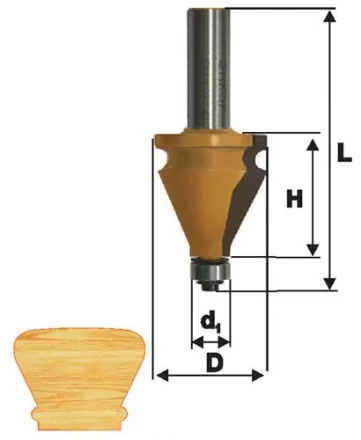 Фреза кромочная фигурная Ф35Х381 мм хвостовик 12 мм 46415 купить в Когалыме