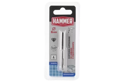 Коронка алмазная HAMMER Ф6х60мм (DHS 6.0*60/5) купить в Когалыме
