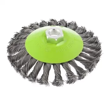 Щетка для УШМ 125 мм М14 "тарелка" крученая металлическая проволока СИБРТЕХ 746117 купить в Когалыме