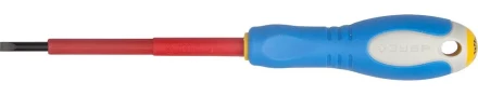 ЗУБР &quot;ПРОФИ ЭЛЕКТРИК&quot;. Отвертка Cr-V, трехкомпонент рукоятка, высоковольтная до ~1000В, SL, 3,0x75 мм 25261-3.0-075 купить в Когалыме