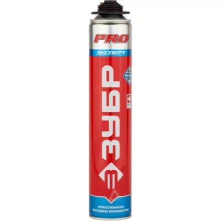 Пена ЗУБР "ЭКСПЕРТ" ПРО, профессиональная, монтажная, пистолетная, всесезонная, 750мл 41145_z01 купить в Когалыме