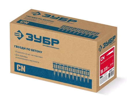 ЗУБР CN усиленные bullet point 19 х 3.05 мм, гвозди по бетону оцинкованные, 1000 шт (305387-19) купить в Когалыме