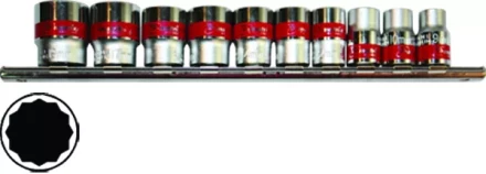 Набор торцевых головок 1/4&quot; 12-ти гр. CrV 10шт. 4-13мм  MATRIX 13594 купить в Когалыме