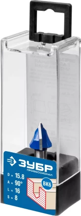 ЗУБР 15.8 x 16 мм, угол 90° мм, фреза пазовая галтельная V-образная, Профессионал (28752-15.8) купить в Когалыме