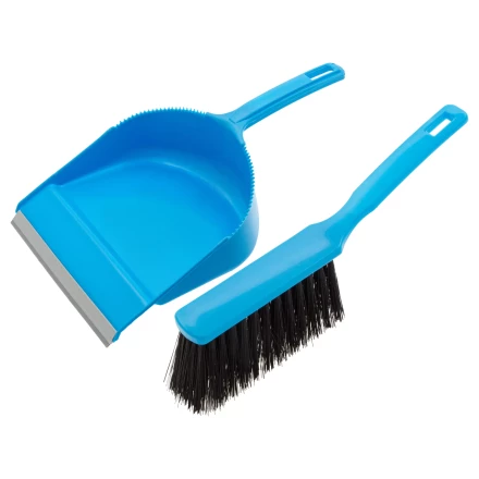 Набор: совок с кромкой 330 x 225 мм и щетка-сметка 285 мм, голубой, Home Palisad 933105 купить в Когалыме