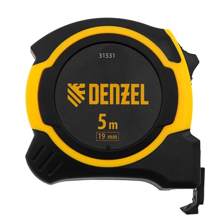 РулеткаDenzel 5м х 19мм, двухкомп. корпус, магнитный обрезиненный зацеп, 31531 купить в Когалыме