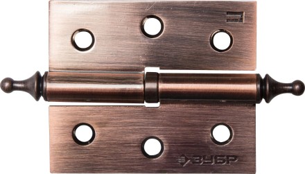 Петля дверная разъемная ЗУБР &quot;ЭКСПЕРТ&quot;, 1 подшипник, цвет ст. медь (AC), левая, с крепежом, 75х63х2,5мм, 2 шт 37605-075-6L купить в Когалыме
