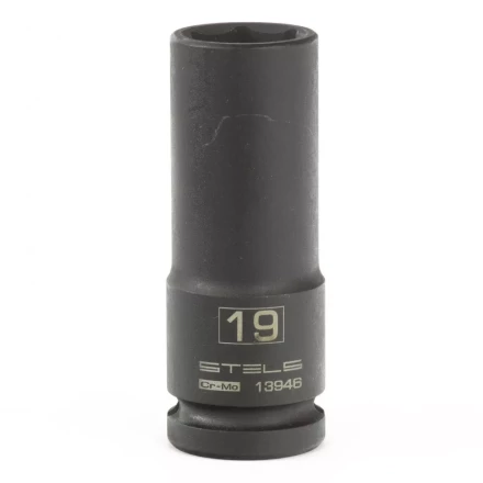 Головка ударная удлиненная шестигранная 19мм 1/2&quot; CrMo  Stels 13946 купить в Когалыме