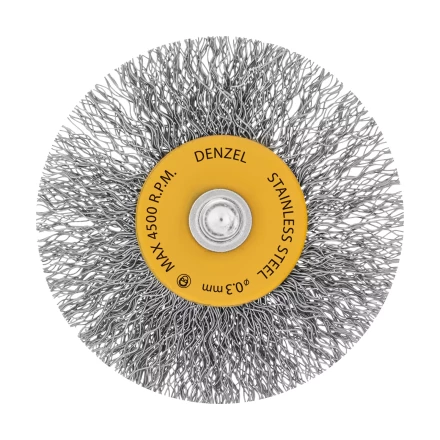 Щетка для дрели, 60 мм, Плоская, со шпилькой, нержавеющая витая проволока Denzel 744463 купить в Когалыме