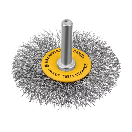 Щетка для дрели, 60 мм, Плоская, со шпилькой, нержавеющая витая проволока Denzel 744463 купить в Когалыме