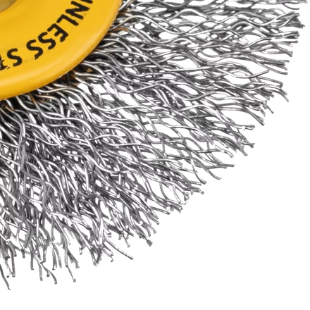 Щетка для дрели, 60 мм, Плоская, со шпилькой, нержавеющая витая проволока Denzel 744463 купить в Когалыме