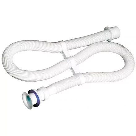 Сифон ЗУБР "МАСТЕР" гофрированный для моек и раковин с пластмассовым выпуском, 1,5м 51881-15 купить в Когалыме