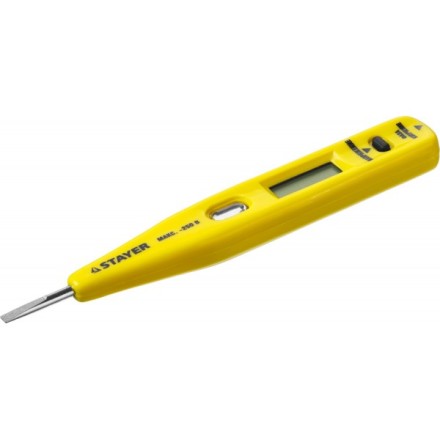 Тестер напряжения STAYER &quot;MASTER&quot; цифровой со световым индикатором, 12-220В, 125мм 45290 купить в Когалыме