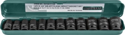 Набор головок торцевых ударных 3/8&quot;DR 8-19мм  Jonnesway S03A3112S 12предметов 48505 купить в Когалыме