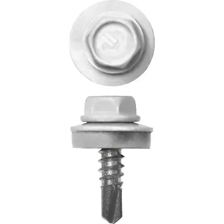 Саморезы СКМ кровельные, RAL 9003 белый, 25 x 5.5 мм, 1 800 шт, для металлических конструкций, ЗУБР 4-300310-55-025-9003 купить в Когалыме