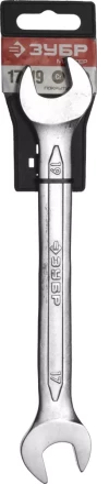 Ключ ЗУБР "МАСТЕР" гаечный рожковый, Cr-V сталь, хромированный, 17х19мм 27010-17-19 купить в Когалыме
