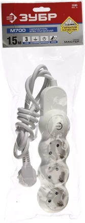 Удлинители электрические М700 3 гнезда с кнопкой серия МАСТЕР купить в Когалыме