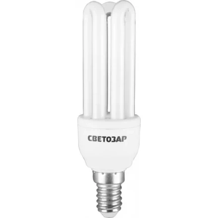 Энергосберегающая лампа СВЕТОЗАР "U-КЛАССИКА"спираль,цоколь E14(миньон),Т2,3U,яркий белый свет(4000К), 8000час,12Вт(60) 44314-12 купить в Когалыме