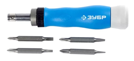 Набор ЗУБР Отвертка "ЭКСПЕРТ" для точных работ, реверсивная рукоятка, CR-V, сменные двусторонние биты PH-SL, 5предметов 25624-H5 купить в Когалыме