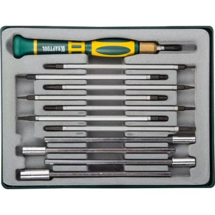 Набор KRAFTOOL Отвертки для точных работ с насадками, в боксе, 12 предметов 25611-H12 купить в Когалыме