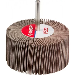 Круг шлифовальный ЗУБР "МАСТЕР" веерный лепестковый, на шпильке, тип КЛО, зерно-электрокорунд нормальный, P320, 40х80мм 36604-320