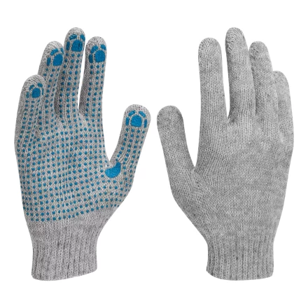 Перчатки трикотажные с ПВХ точкой, 5 пар в упаковке, БОПП-пакет, 7 класс// Россия 67837 купить в Когалыме