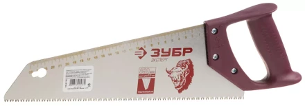 Ножовка ЗУБР "ЭКСПЕРТ" по дереву, трехгранный закаленный зуб, пластмассовая ручка, шаг зуба 3,5мм, 500мм 15141-50 купить в Когалыме
