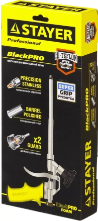 Пистолет &quot;BlackPRO&quot; для монтажной пены, тефлоновое покрытие, STAYER Professional 06862_z01 купить в Когалыме