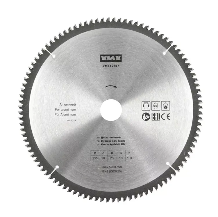 Диск пильный ф255х30 z100 алюминий VMX 512487 купить в Когалыме