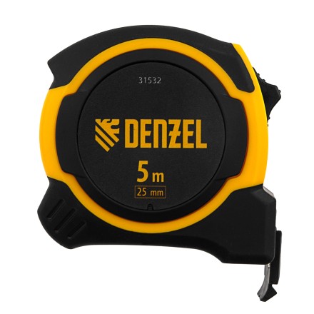 Рулетка Denzel 5м х 25мм, двухкомп. корпус, магнитный обрезиненный зацеп, 31532 купить в Когалыме