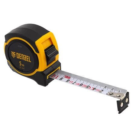 Рулетка Denzel 5м х 25мм, двухкомп. корпус, магнитный обрезиненный зацеп, 31532 купить в Когалыме