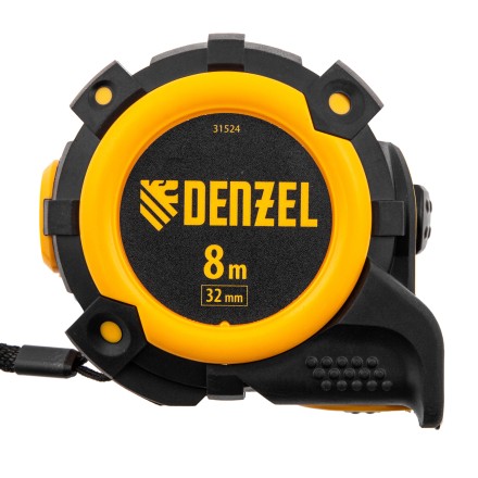 Рулетка Denzel 8м х 32мм, автоматич. фиксац., нейлон. покрытие, магнит. зацеп, двухстор. разметка, 31524 купить в Когалыме