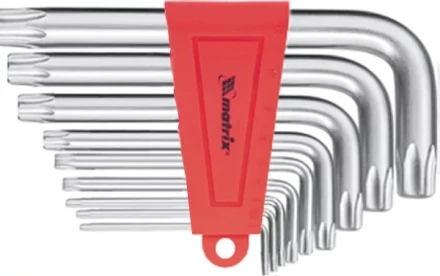 Набор ключей шестигранных имбусовых TORX, 9 шт: T10-T50,  CrV, короткие, сатин  MATRIX 12305 купить в Когалыме