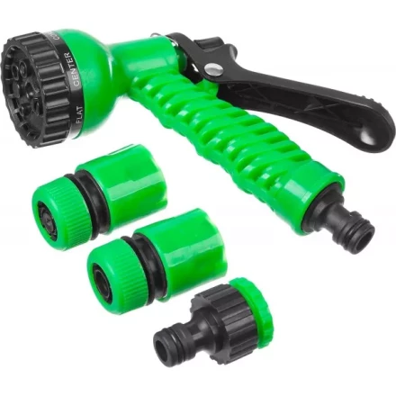 Набор поливочный РОСТОК: Распылитель пистолетный 7 поз., 2 соединителя 1/2", адаптер внешний 427368 купить в Когалыме