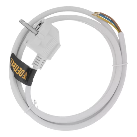 Шнур сетевой Denzel Energy Series, ПВС, 1,5 м, 3 x 1 мм, с неразборной вилкой, белый, 3 м, 37662 купить в Когалыме