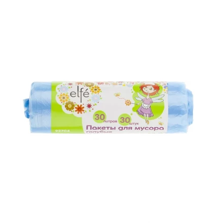 Пакеты для мусора 30 л 30 шт голубые Elfe 92704 купить в Когалыме
