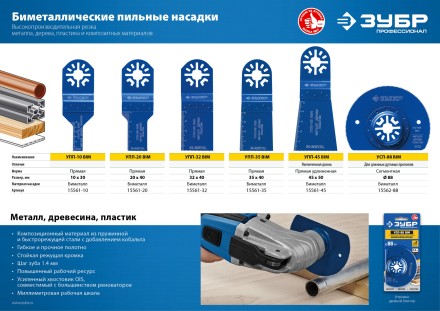 ЗУБР УСП-88 BIM UniLock, 88 мм, OIS-хвост., насадка универсальная сегментная пильная, Профессионал (15562-88) купить в Когалыме