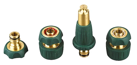 Набор поливочный RACO: Наконечник, адаптер, соединители 1/2" х 3/4", латунь с покрытием TPR, 4 предмета 4244-55147B купить в Когалыме