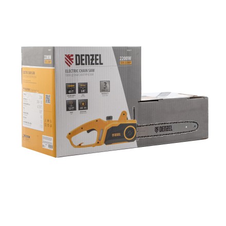 Пила цепная электрическая Denzel EDS-2200P, 2.2 кВт,поперечная, шина 45 см, шаг 3/8, паз 1.3 мм, 63 звена 95617 купить в Когалыме