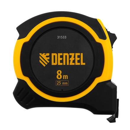 Рулетка Denzel 8м х 25мм, двухкомп. корпус, магнитный обрезиненный зацеп, 31533 купить в Когалыме
