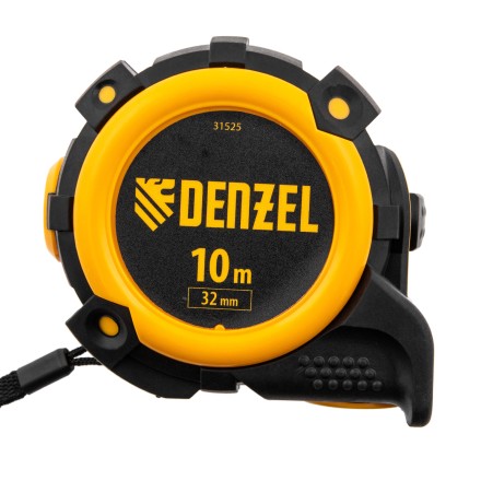Рулетка Denzel 10м х 32мм, автоматич. фиксац., нейлон. покрытие, магнит. зацеп, двухстор. разметка, 31525 купить в Когалыме