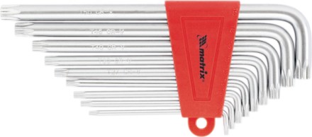 Набор ключей шестигранных имбусовых TORX, 9 шт: T10-T50,  CrV, удлиненные, сатин  MATRIX 12306 купить в Когалыме