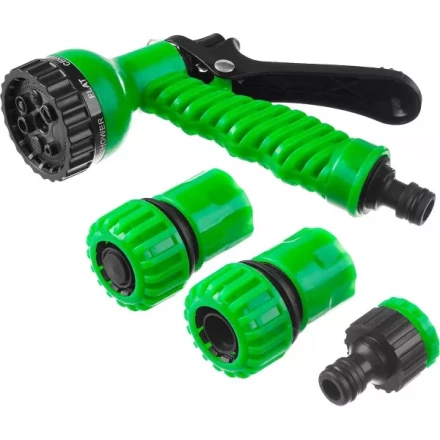 Набор поливочный РОСТОК: Распылитель пистолетный 7 поз., 2 соединителя 3/4", адаптер внешний 427369 купить в Когалыме