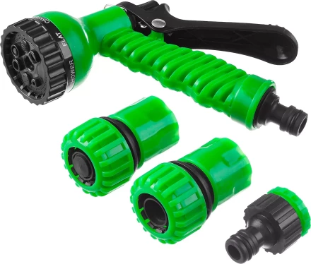 Набор поливочный РОСТОК: Распылитель пистолетный 7 поз., 2 соединителя 3/4", адаптер внешний 427369 купить в Когалыме