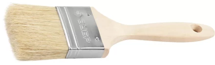 Кисть плоская ЗУБР "УНИВЕРСАЛ-ЭКСПЕРТ", светлая натуральная щетина, деревянная ручка, 2,5"/63мм 01005-063 купить в Когалыме