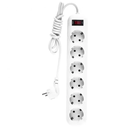 Удлинитель бытовой с заземлением и выключателем 2 м 6 розеток 10 A серия УХз10 Denzel 95980 купить в Когалыме