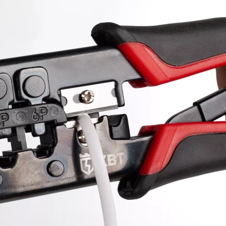 Кримпер многофункциональный КВТ JT-02 с 2 встроенными модулями для обжима RJ-45, RJ-12, RJ-11 (84626) купить в Когалыме