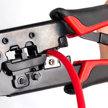 Кримпер многофункциональный КВТ JT-02 с 2 встроенными модулями для обжима RJ-45, RJ-12, RJ-11 (84626) купить в Когалыме