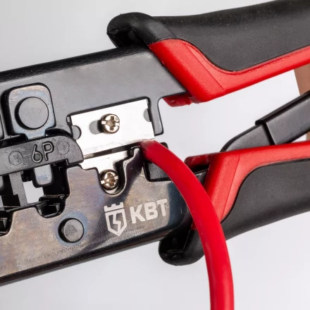 Кримпер многофункциональный КВТ JT-02 с 2 встроенными модулями для обжима RJ-45, RJ-12, RJ-11 (84626) купить в Когалыме